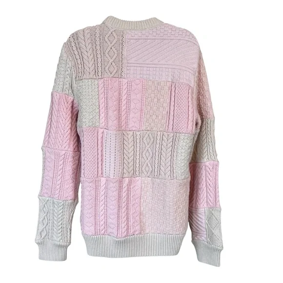 J. CREW Heritage Patchwork Cotton Cable-knit Sweater NWT - Picture 12 of 14